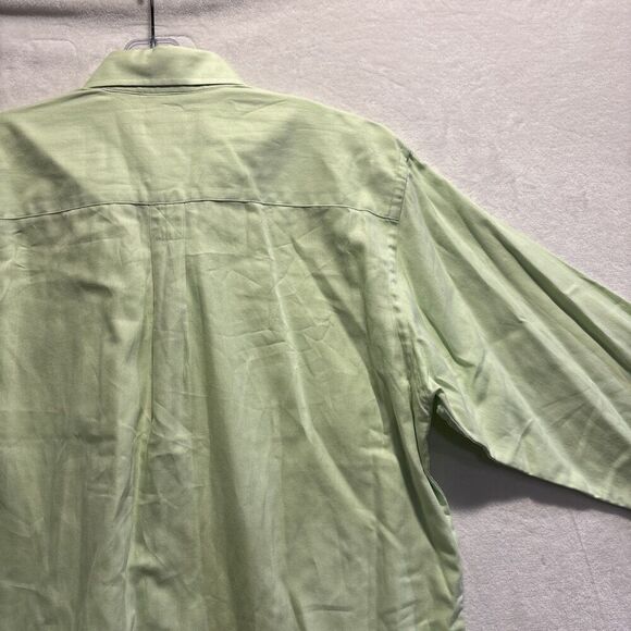 Bobby Jones Green Long Sleeve Button Down Collared Herringbone Shirt Mens Medium - Picture 12 of 16